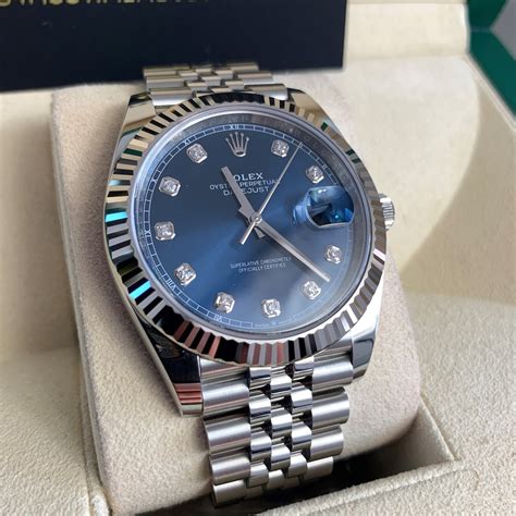 rolex datejust 40mm blue dial|rolex datejust 41mm price.